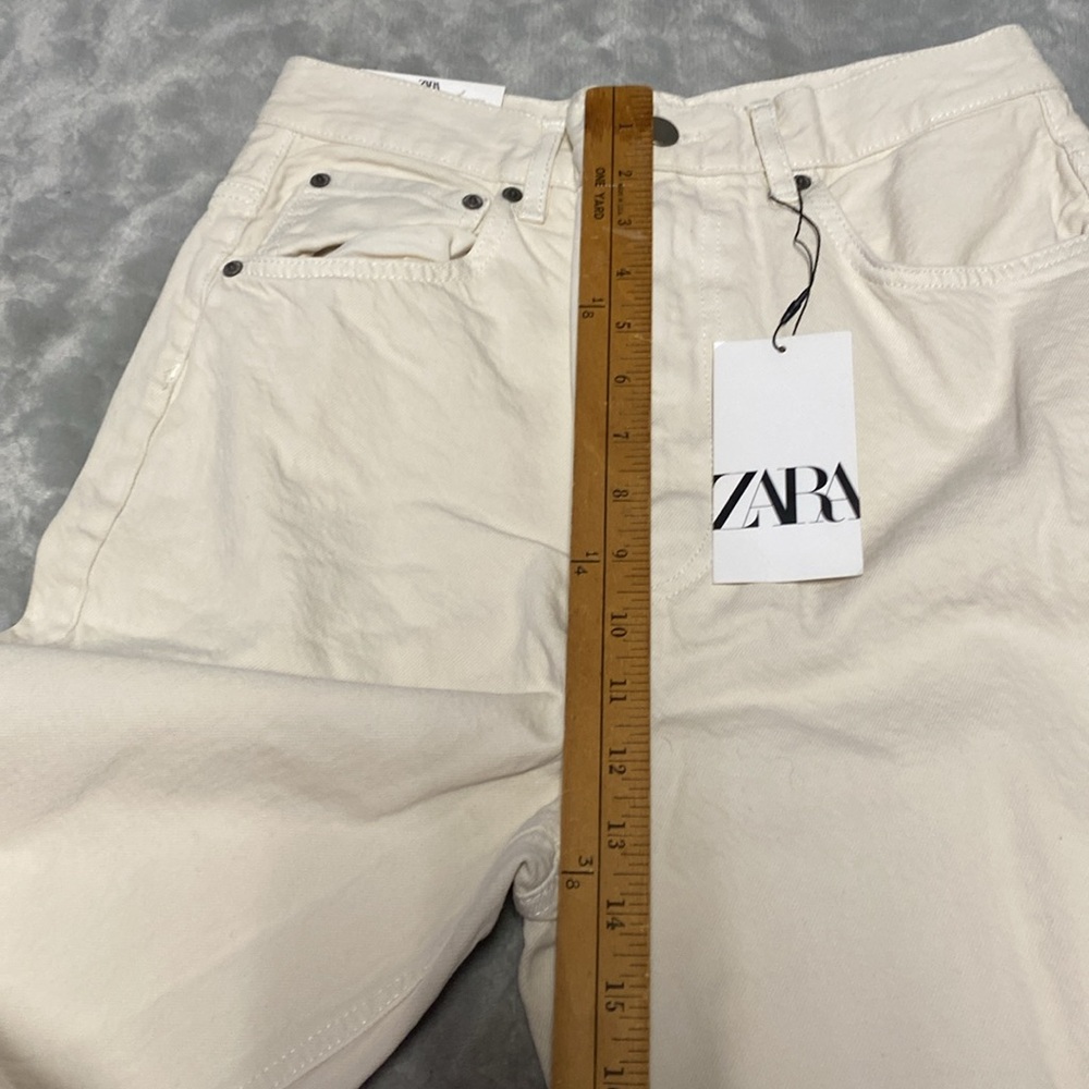 Zara Cream Wide Leg Jeans – Mid Rise | Size 4 | NWT - Picture 12 of 15